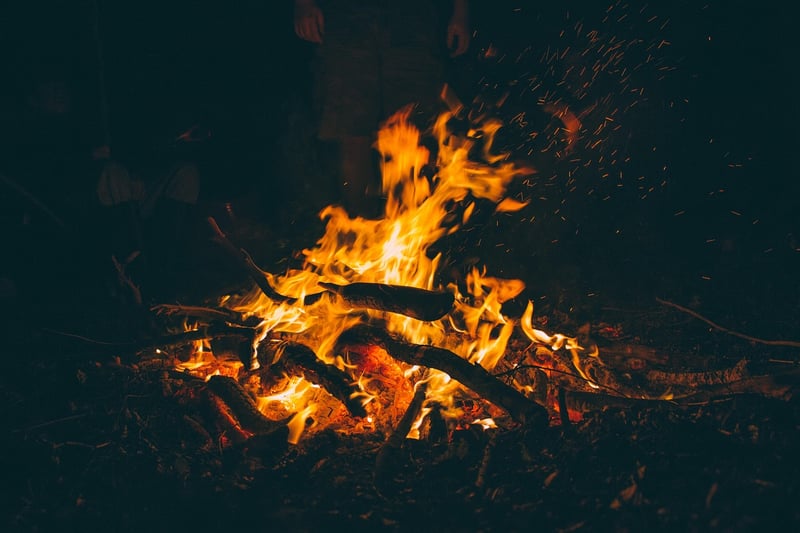 Campfire under the stars